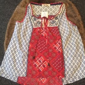 Long Red, White, and Blue Top. NWOT.